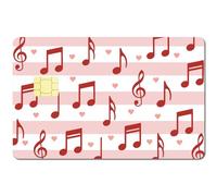 CREATCABIN 4 Pz Carta Credito Pelle Carta Debito Adesivo Musica Nota Personalizzazione Carta Decor Impermeabile Rimovibile Carta Credito Protezione RFID Blocco Adesivo i titolari Carte 5.4x8.6cm