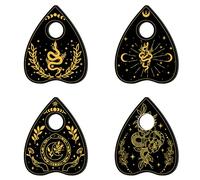 CREATCABIN 4 pz Legno Planchette Sfera Stand per Display Cristallo Luna Serpente Supporto di Cristallo Roba da Strega Decorazione Forniture da Regalo Streghe Vassoio Nero Decorazione 8x10cm
