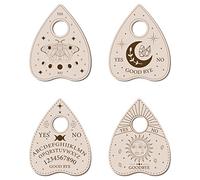 CREATCABIN 4 Pz Planchette Spirit Board Supporto in Cristallo Legno Mini Sfera Cristallo Espositore Strega Wiccan Forniture Regalo Strega Piccolo Vassoio per Sfera Cristallo Pietre Roccia Stregoneria