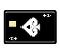 CREATCABIN 4 Pz Spade A Adesivo Pelle per Carta di Credito Giocare Asso Decalcomanie per Carta di Debito Cover per Carta di Credito Proteggere Prevenire Graffi Impermeabile Rimovibile 18.6x13.7cm