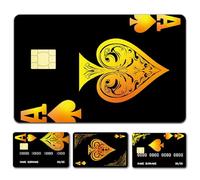CREATCABIN 4 Stili Black Spad A Skin Cart Credito Giocar Asso Carta Debito Cover Adesiva Cart No Bubbl Slim sonalizzata Decalcomani Cart Bancari Protezion PVC Im meabil Cart Trasporto 18.6x13.7cm