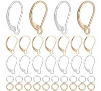 CREATCABIN 44 pz Orecchini A Monachella Placcati Oro 24K Ganci per Orecchini Pendenti 925 Fermagli per Orecchini in Argento Sterling Placcato in Ottone con Anello di Salto per Creazione 15.5x10x1.5mm