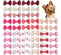 CREATCABIN 48 pz. Fiocchi Capelli Cani Piccoli e Carini Clip Elastici Fatti A Mano Cagnolini Gatti Gattini Conigli Accessori La Toelettatura Animali Domestici Regalo Feste Compleanno 3.6x2.35cm.