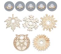 CREATCABIN 5 pz Mini Sfera di Cristallo In Legno Espositore Supporto di Cristallo Roba Da Strega Decorazione Piccolo Vassoio per Sfera di Cristallo Pietra Roccia Divinazione BurlyWood - Fiocco di Neve