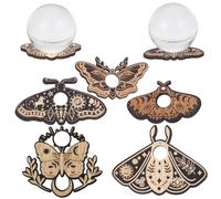CREATCABIN 5 pz Supporto per Sfera di Cristallo Legno Mini Sfera di Cristallo Espositore Planchette Supporto di Cristallo Falena Insetti Streghe Roba Wiccan Piccolo Vassoio Altare Tarocchi Decorazioni