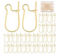 CREATCABIN 50 Pz 18K Ottone Placcato Oro Orecchini Gancio Filo per Orecchie Cerchio Ciondola Risultati Orecchino Connettore Earwire per Gioielli Fai da Te Fare Uomo Donna Accessori Orecchini 19x9x4mm