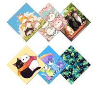 CREATCABIN 6 Confezione Panno Pulizia degli Occhiali A Forma Gatto Panno Microfibra Morbido Multicolore Pulizia degli Occhiali Sole Salviette Riutilizzabili Spesse Occhiali Fotocamere 15.5x15.5cm