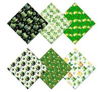 CREATCABIN 6 Panno per La Pulizia degli Occhiali Panni Microfibra Verde Salviette Detergenti per Occhiali Clover Morbide Microfibra Riutilizzabili per Occhiali Pasquali Lenti della Fotocamera 16x16cm