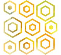CREATCABIN 6 pz 6 Dimensioni Esagonali Specchio Acrilico Adesivi Murali Specchio Geometria Oro Adesivi Murali Fai da Te Arte a Parete Specchio Decorazione Murale Specchio Decorativo Autoadesivo La