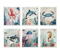 CREATCABIN 6 pz Strofinacci Svedesi Cucina Strofinacci Svedesi Riutilizzabili Strofinacci Svedesi Assorbenti Strofinacci Svedesi Panni Pulizia in Spugna Lavabili Senza Odore Strofinacci 19.5x17.2cm