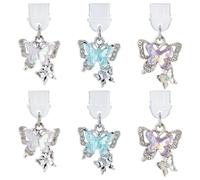 CREATCABIN 6 pz. Tappo Antipolvere USB C A Forma Farfalla Tappo Antipolvere Tipo C Tappo Antipolvere Telefono Tappo Copertura in Plastica USB C Tappi Antipolvere Cellulari Pendenti in Lega 2x1.65cm