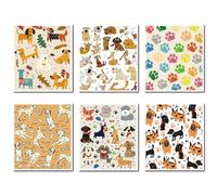 CREATCABIN 6 stili Strofinacci Svedesi per Cani per La Cucina Panni per La Puliziae Stoviglie Panni Spugna Cellulosa Stracci per Piatti Riutilizzabili Asciugamani per La Pulizia Assorbenti 17.2x19.5cm