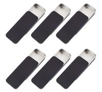 CREATCABIN 6pz Mini Scato TTA Scatole Metallo Nere TTA Portatile Coperchio Scorrevole Rettangore Piccole Custoe Imbalggio Contenitore Organizzatore Stoccaggio Gioielli Caramelle Carte 3.15x1.34x0.47