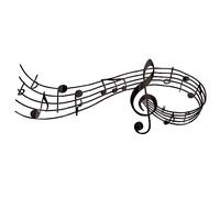 CREATCABIN Adesivi Murali Nota Musicale Decalcomania da Muro in Vinile Arte della Parete Musicale Grande Nero Adesivo in PVC Murale Adesivi Estetici Decor Peel Stick per Casa Studio Aula 60.6x25cm