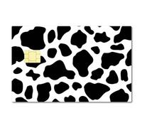 CREATCABIN Adesivi per Carte di Credito con Stampa Mucca Pelle per Carta di Debito Impermeabile Vinile Cover per Carta di Credito Decalcomanie in Bianco Nero Protezione per Carta di Credito 186x137mm