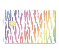 CREATCABIN Adesivo Skin per Carte con Stampa Zebrata Skin Colorate per Carte di Debito Che Coprono Carte di Credito Proteggi Decalcomanie Personalizzazioni Impermeabili Senza Bolle Slim 186.3x137.3mm