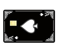CREATCABIN Adesivo Skin per Carte Nere da Gioco Picche A Debito Skin per Carte di Credito Che Copre Le Decalcomanie per La Protezione delle Bancarie Involucro Rimovibile Impermeabile 186.3x137.3mm