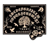 CREATCABIN Albero della Vita Pendolo Tavole Divinatorie Uccello Luna Stella Rabdomanzia Messaggio Metafisico Caccia Ai Fantasmi Kit Conversazione Spirituale Planchette Fornitura Altari 30x21x0.5cm