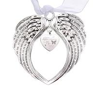 CREATCABIN Ali d'Angelo Ornamenti Commemorativi Albero Natale Ciondolo Forma Cuore Coloro Amiamo Vanno Volano Accanto Stile Pallina Decorazioni Natalizie Regali Memoria per Perdita Mamma papà