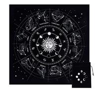 CREATCABIN Altare Stoffa Fasi Lunari Sole Celeste Costellazione Mazzo di Tarocchi Arazzo Spirituale Tovaglia Tessuto Sacro Astrologia Sacchetto Carte dei Tarocchi Divinazione Stregoneria Pagan