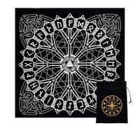 CREATCABIN Altare Tessuto Vichingo Rune Costellazione Celeste Mazzo di Tarocchi Arazzo Spirituale Tovaglia Tessuto Sacro Astrologia con Sacchetto Carte dei Tarocchi per Divinazione Stregoneria Pagan