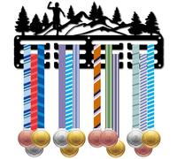 CREATCABIN Appendiabiti per Medaglie da Corsa Espositore Porta Medaglie per Corridore Rastrelliera Sportiva Struttura in Ferro Piccoli Ganci in Metallo Montaggio A Parete Porta Medaglie 29x13cm
