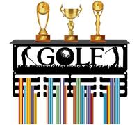 CREATCABIN Appendiabiti per Medaglie da Golf Scaffale per Trofei Porta Medaglie con Supporto per Mensola Sport 4 Cornice per Montaggio A Parete Sospesa in Metallo Contiene 70+ medaglie per 40x20x10cm