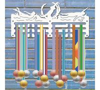 CREATCABIN Appendiabiti per Medaglie da Nuoto, Porta Medaglie, per Sport, in Metallo, da Appendere, Premi, in Ferro, Piccolo, Decorazione, per Parete, Casa, Badge, Gara, Calcio, Ginnastica 29x13cm