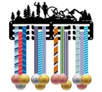 CREATCABIN Appendiabiti per Medaglie da Trail Running Espositore Porta Medaglie Rack Sport Premi in Metallo da Appendere Premi per Decorazioni in Ferro Piccolo per Parete Distintivo per Casa 29x13cm