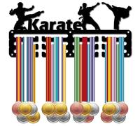 CREATCABIN Appendiabiti per Medaglie di Karate, Porta Medaglie, Supporto da Parete, Piccolo Telaio in Ferro, Gancio per Medaglie per Sport da Combattimento Giapponesi, per Appendere Medaglie 29x13cm
