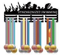 CREATCABIN Appendiabiti per Medaglie di Nuoto Sincronizzato Display Porta Medaglie Rack Frame Sport Metallo Appeso Atleta Premi Ferro Montaggio A Parete Decor Oltre 60+ Medaglie per Medaglia 40 x 15cm