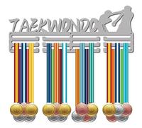 CREATCABIN Appendiabiti per Medaglie Taekwondo Display Porta Medaglie Rack Frame Sport Metallo Appeso Atleta Premi Ferro Montaggio A Parete Decor Oltre 60+ Medaglie per Competizione Medaglia 40 x 15cm