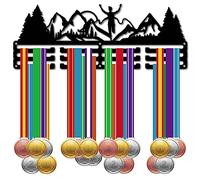 CREATCABIN Appendiabiti Porta Medaglie da Corsa Appendiabiti per Medaglie Alberi di Montagna Scaffale in Ferro Metallico Supporto per Medaglie Sportive Telaio da Parete Appeso su 40x15cm