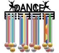 CREATCABIN Appendino Medaglie Ballo Porta Medaglie Balletto Espositore Medaglie Supporto Premi Sportivi In Metallo Atleti Montaggio A Parete In Ferro Decorazione Oltre 60 medaglia Competizione 40x15cm