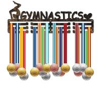 CREATCABIN Appendino Medaglie da Ginnastica in Ferro da Parete Stemma Sportivo Espositore Nastri 3 Ganci Dorati retrò Atleti Campioni Competizioni Medaglia da 15x40cm