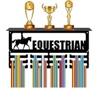 CREATCABIN Appendino Medaglie Equestri Scaffale Trofei Espositore Medaglie Espositore Premi in Ferro Montaggio A Parete Ganci Medaglie Sportive Ganci Nastri Badge Espositore Atleti Medaglia a 20x40cm