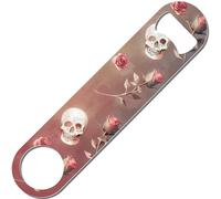 CREATCABIN Apribottiglie Piatto con Teschio Lama Apribirra in Metallo Resistente Acciaio Inossidabile Apriscatole Stampato Artistico per Bar Professionali Pub Barman Cucina di Casa Feste in 4x18cm