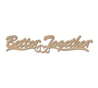 CREATCABIN Better Together Legno Tagliato al Laser Lettera Segno Cuore Decorazione da Parete Ritagli Cartelli in Legno Non Finiti Arte della Parete Tiglio Scultura Appesa Decorazione Pittura 30x10cm
