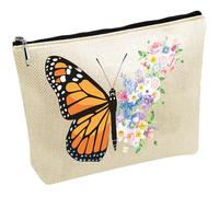 CREATCABIN Borsa Il Trucco A Farfalla Donna Borsa Viaggio Cosmetici Cerniera Custodia Multiuso Articoli Toeletta Borsa Portaoggetti Organizer Regali Amiche Figlie Dipendenti Lavoratrici 25x18cm