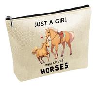 CREATCABIN Borsa Il Trucco A Forma Cavallo Borsa Cosmetici Borsa Toilette Organizer Portatile Accessorio Il Trucco Lavabile Contenitore Piccole Cose Stampata Cerniera Regalo Prestazioni 25x18cm