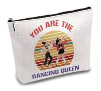 CREATCABIN Borsa Il Trucco in Tela Ballo Pochette Cosmetici Portatile Viaggio in Tela Organizer Articoli Toeletta Cerniera Regali Donna Balletto 25 x 18cm Sei La Regina della Danza