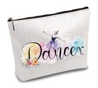 CREATCABIN Borsa per Kit di Sopravvivenza per Ballerini Borsa per Trucchi per Ballerini Borsa Multiuso per Cosmetici In Policotone con Cerniera Love Dance Borsa Da Viaggio In Tela Da Lavoro 18x25cm