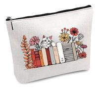 CREATCABIN Borsa per Trucchi Libro per Gatti Borsa per Cosmetici In Tela Astuccio Multiuso per Penne con Cerniera Borsa Da Viaggio per Articoli Da Toeletta Astuccio per Borse Kit Sopravvivenza 25x18cm