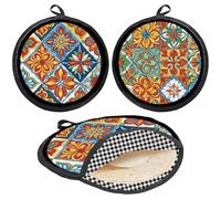 CREATCABIN Borsa Scalda Tortilla da 30x30cm in Tessuto Isolante per Pancake Tacos Tortilla Borsa Porta Tortilla in Tessuto Talavera Adatta al Microonde Mantiene Il Cibo Caldo Fino A Un'Ora.