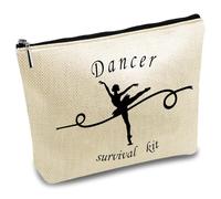 CREATCABIN Borsa Tela per Ballerini Borsa per Trucchi Danza Borsa Tela Cerniera Multiuso Borsa Viaggio per Articoli Toeletta Borsa Kit Sopravvivenza Portatile per Balletto Regali per Donne 25x18cm