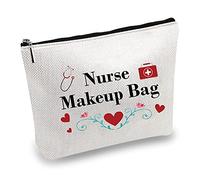 CREATCABIN Borsa Trucco in Tela Infermiera Astuccio Penne Cosmetico Multiuso Articoli Toeletta Borsa Viaggio Cerniera Forniture Scolastiche Regali Armadietto Medicinali Cuore 10 x 7 Pollice