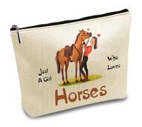 CREATCABIN Borse Il Trucco A Forma Cavallo Donna Borsa da Viaggio Cosmetici Cerniera Custodia Multiuso Articoli da Toeletta Borsa Portaoggetti Organizer Regali Amiche Figlie Dipendenti 25x18cm