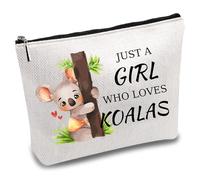 CREATCABIN Borse Il Trucco Koala Borsa Cosmetici in Policotone Astuccio Multiuso Cerniera in Metallo Organizer Borsa Viaggio Articoli Toeletta Borse Il Trucco Regali Le Donne della Figlia 25x18cm