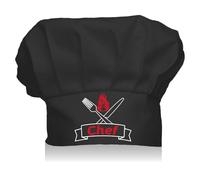 CREATCABIN Cappello Cuoco Adulti Regolabile Elastico Fornaio Cucina Catering Cappello Cuoco Personalizzato in Cotone Traspirante Donne e Uomini Grigliate Cottura al Forno Barbecue Chef Regalo 30x23cm