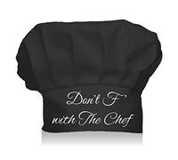 CREATCABIN Cappello Cuoco Don't F with The Chef Cappello Cucina Elastico Regolabile Cappello Cucina Divertente Cappello Alta qualità per Festa Compleanno dello Chef Corso Cucina Nero